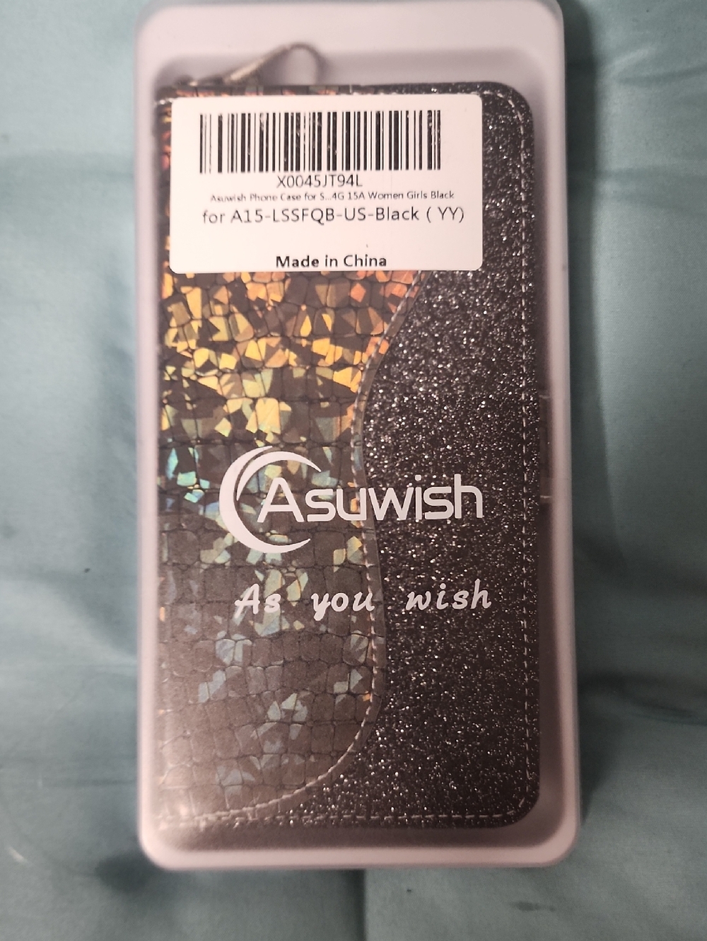 Black Glitter Mosaic Phone Case - Sparkle Protective Cover - For Samsung A15